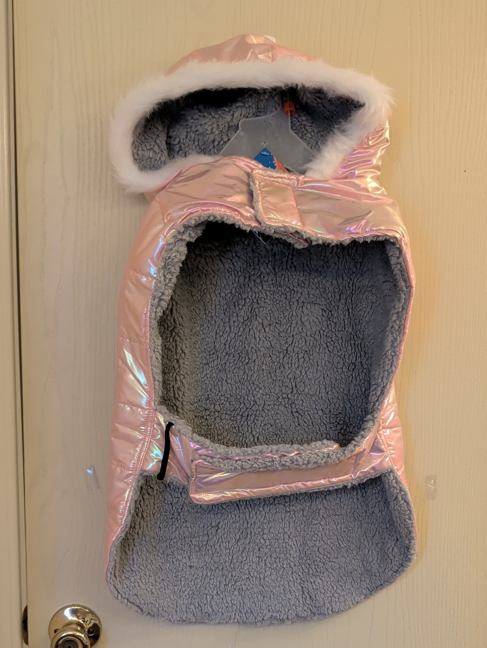 Vibrant Life Pink Shimmer Hooded Dog Jacket Size L NWT